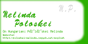 melinda poloskei business card